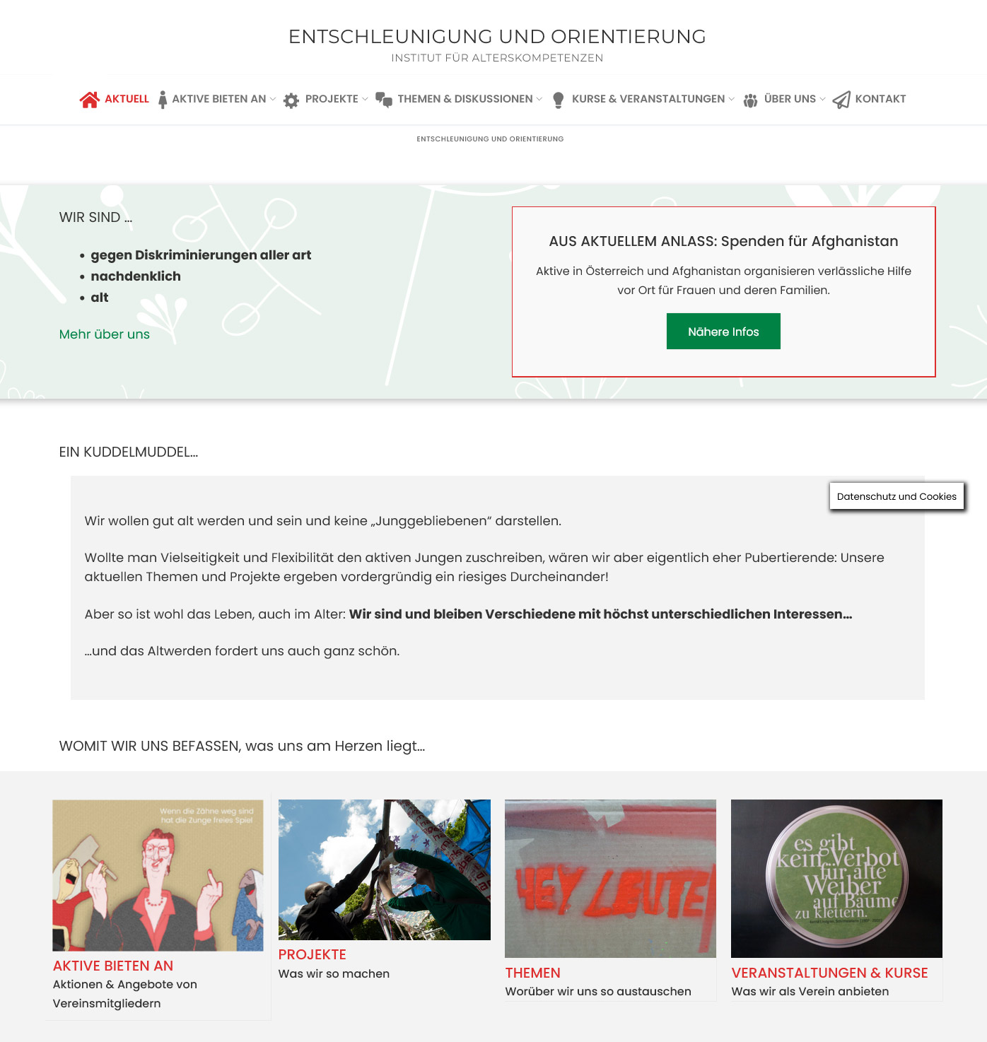 Homepage für das Institut für Alterskompetenzen